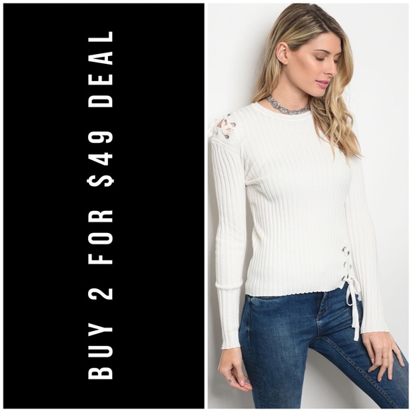 January Summer Tops - ❄️LAST3️⃣//IVORY LONG SLEEVE TOP